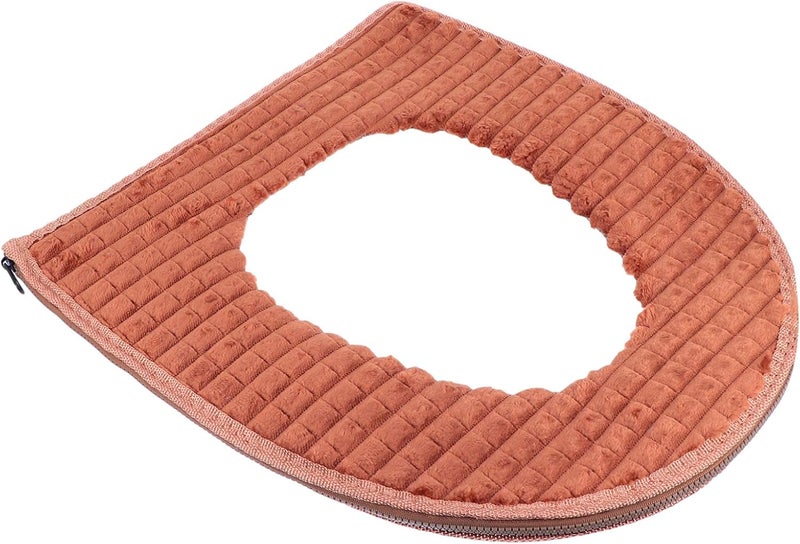 comfrt Toilet Cover Toilet Cover Lid Cover Washable Winter Warm Toilet Cushion Pads for Bathroom Brown - Image 2
