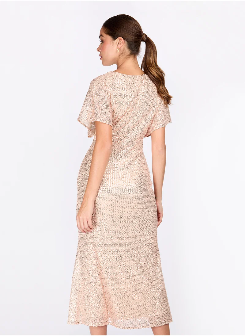 ليتل مسترس V-Neck Sequin Dress