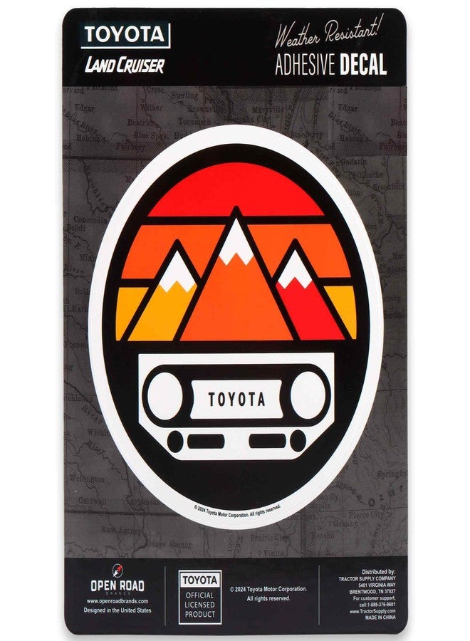 Open Road Brands Toyota Grille Sunset Mountain Adhesive Vinyl Decal - Fun Toyota Sticker Decal for Auto, Car, Truck or Laptop - Image 1