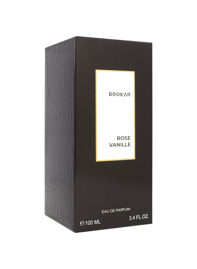 BROKAR 1112 ROSE VANILLA EDP Perfume For Women 100ml - Image 3