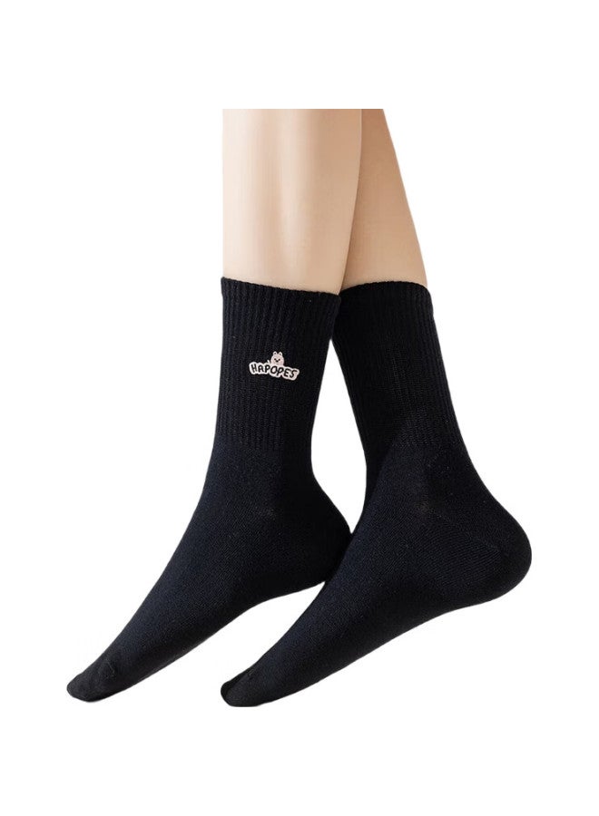 THREEGUN [Yinxiang Series] Women'S Socks, 100% Pure Cotton, Mid-Calf Socks, Trendy Embroidered Women'S Socks - Image 3