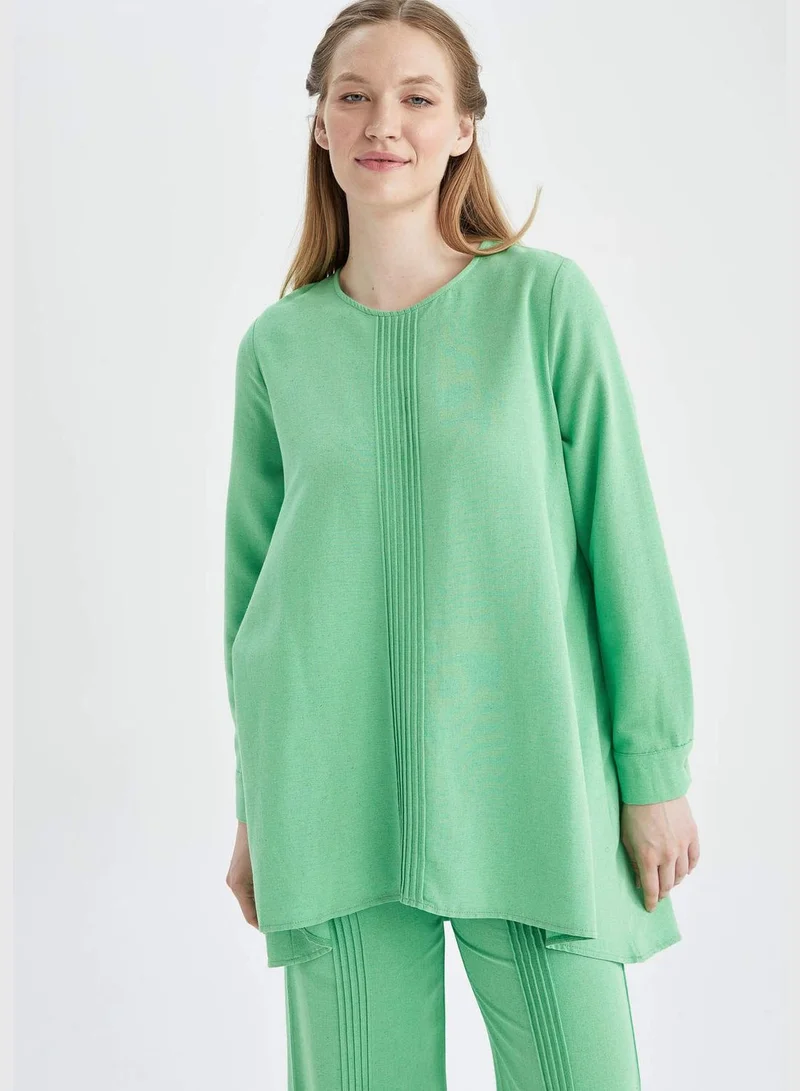 DeFacto Woman A-Line Woven Top Long Sleeve Tunic