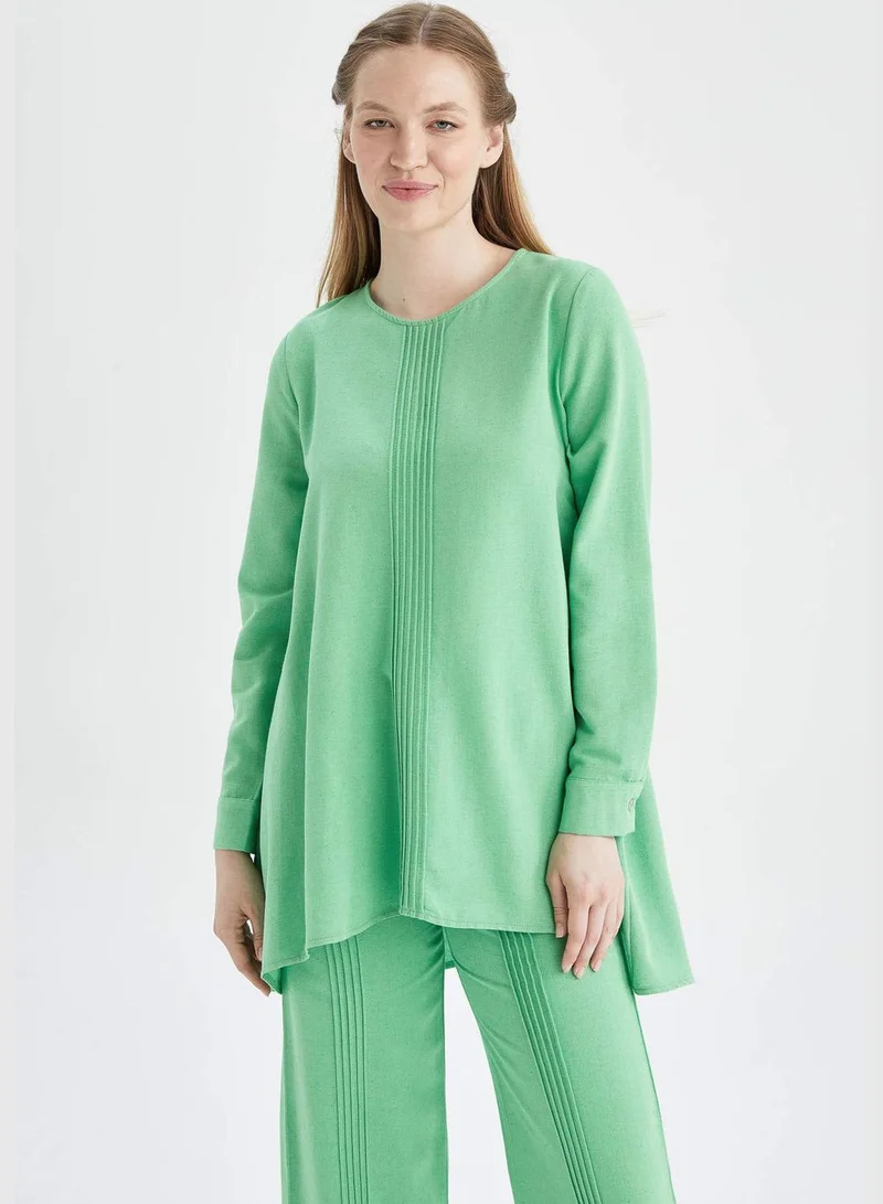 DeFacto Woman A-Line Woven Top Long Sleeve Tunic