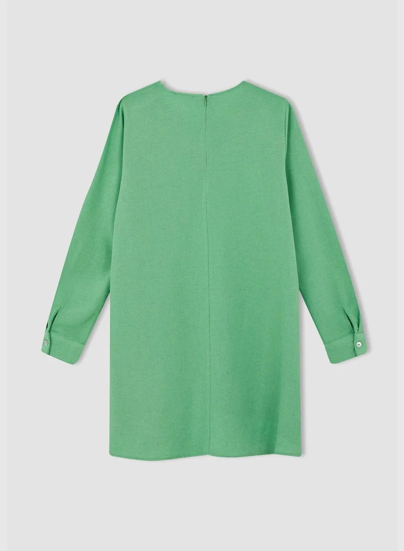 DeFacto Woman A-Line Woven Top Long Sleeve Tunic