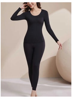 Generic Seamless Thermal Underwear Set for Women - Ultra-Soft, High Stretch, Anti-Static Base Layer with Long Sleeve Crew Neck Top & Pants  - Image 1