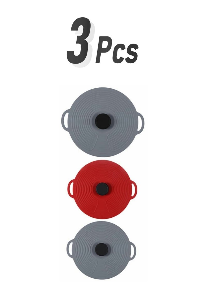 3 Pcs Silicone Pot Covers Bowl Pans Round Food Universal Lid Replacement Kitchen Utensils for Skillet Pots Cookware - Image 1
