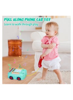 KASTWAVE Baby Educational Musical Toy Phone, Pull Along Car Toys, Musical Light Walking Telephone Toys for Toddlers Kids, for 1 Year Old Boys Girls  - Image 5