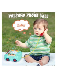 KASTWAVE Baby Educational Musical Toy Phone, Pull Along Car Toys, Musical Light Walking Telephone Toys for Toddlers Kids, for 1 Year Old Boys Girls  - Image 3