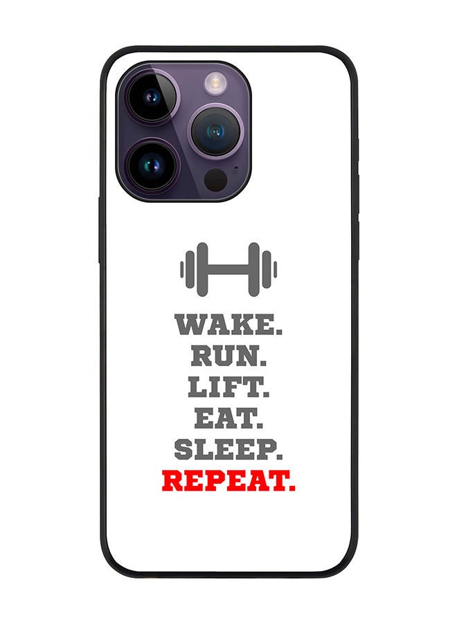 Stylizedd Rugged Black edge case for Apple iPhone 14 Pro Slim fit Soft Case Flexible Rubber Edges Anti Drop TPU Gel Thin Cover - Routine (White) - Image 1