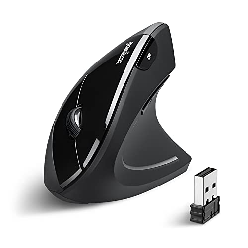Perixx PERIMICE-713 Wireless Ergonomic Vertical Mouse - 800/1200/1600 DPI - Right Handed - Recommended with RSI User - Image 1