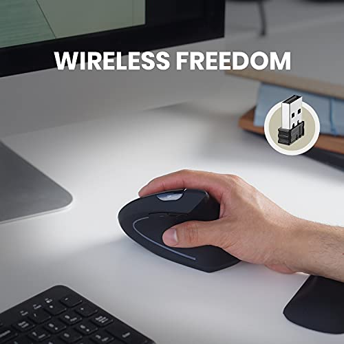 Perixx PERIMICE-713 Wireless Ergonomic Vertical Mouse - 800/1200/1600 DPI - Right Handed - Recommended with RSI User - Image 5