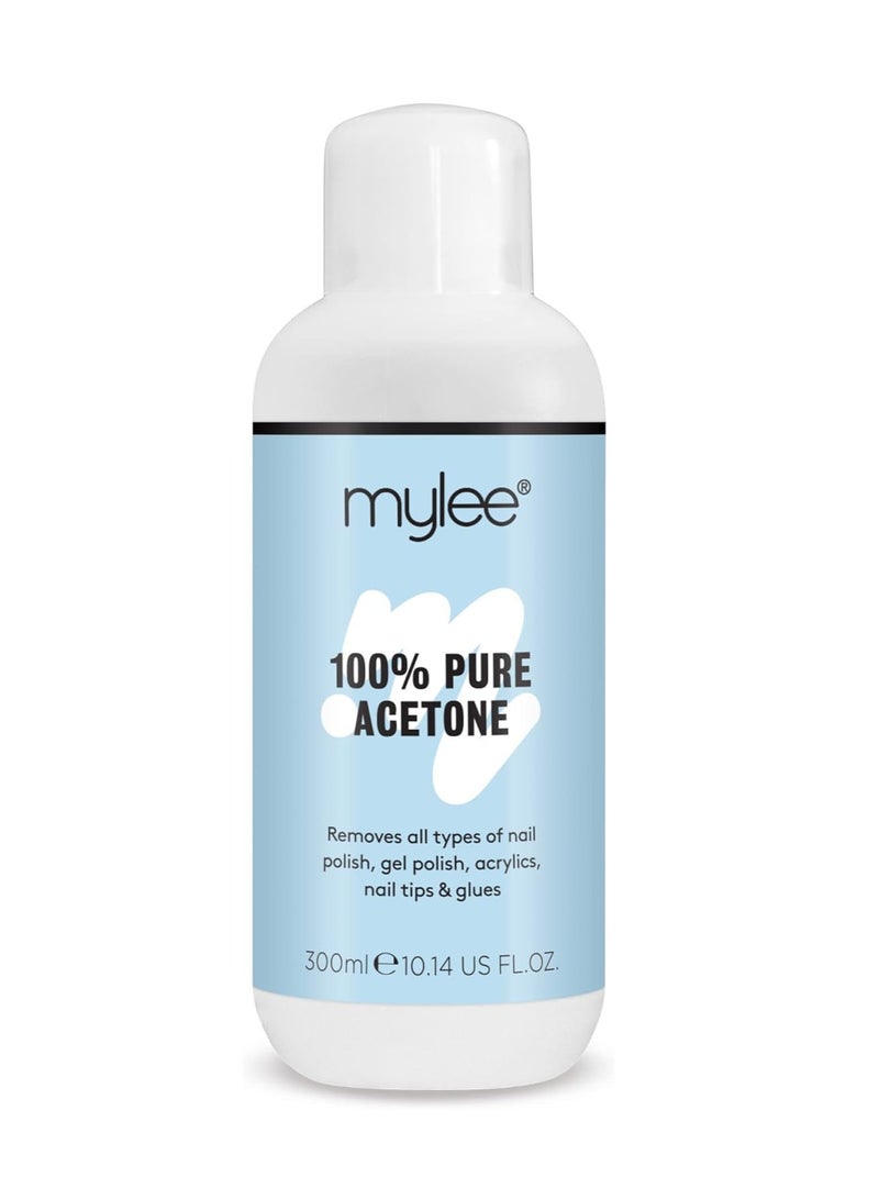 مايلي مزيل طلاء أظافر جل أسيتون نقي 100% 300 مل مناسب لأشعة فوق البنفسجية يزيل جميع أنواع طلاء الأظافر طلاء جل أكريليك أطراف الأظافر والغراء - Image 1