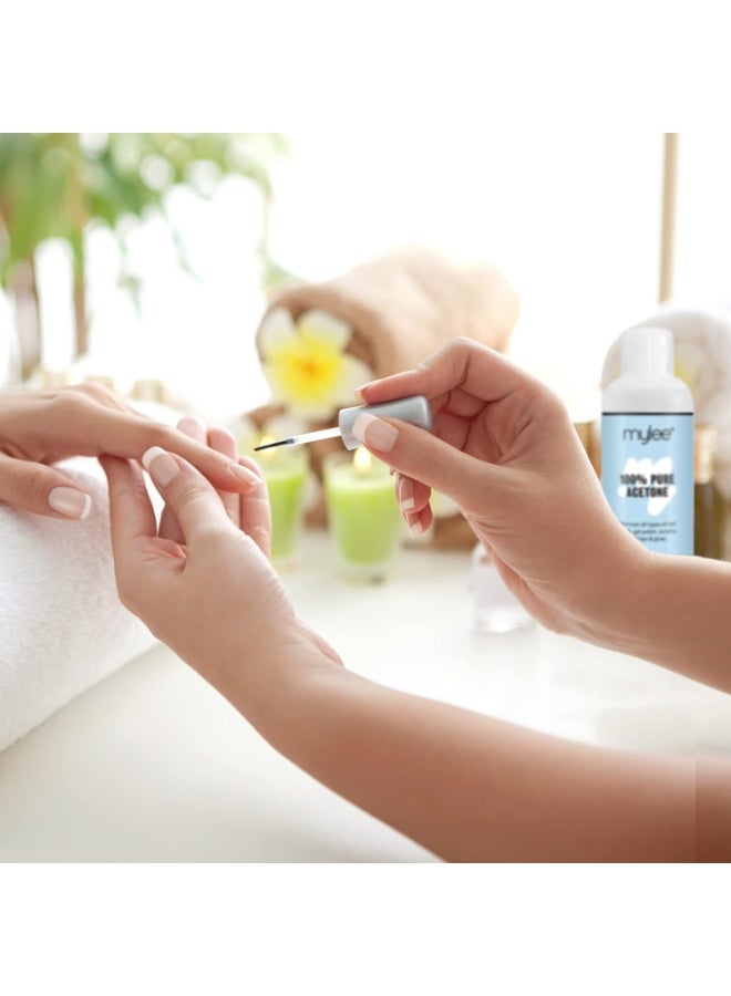 مايلي مزيل طلاء أظافر جل أسيتون نقي 100% 300 مل مناسب لأشعة فوق البنفسجية يزيل جميع أنواع طلاء الأظافر طلاء جل أكريليك أطراف الأظافر والغراء - Image 2