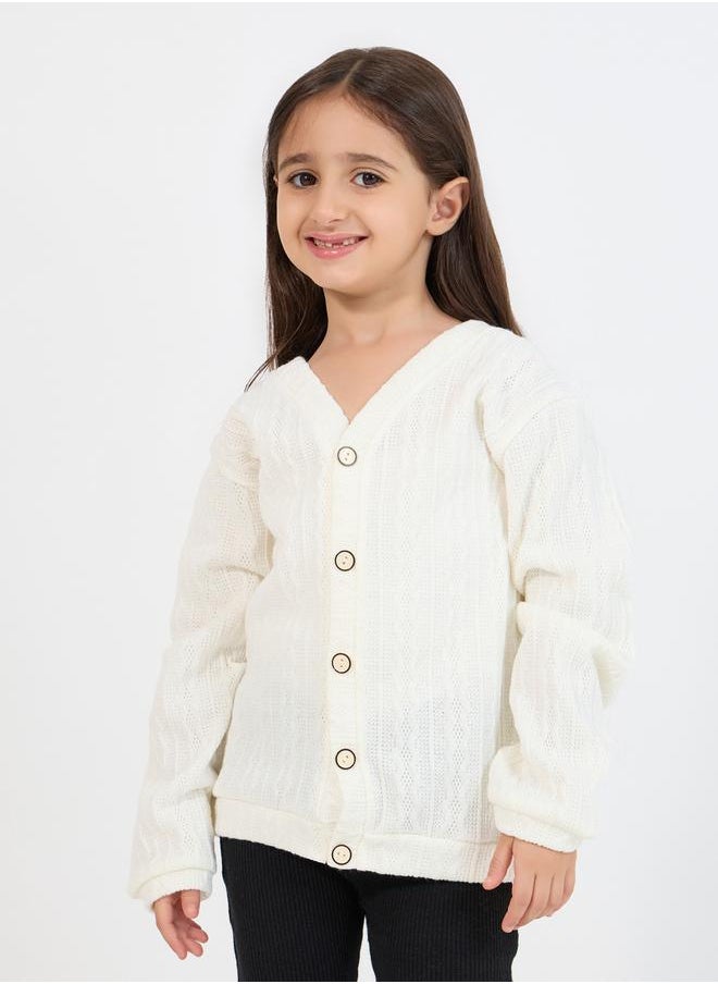 ستايلي - كارديجان سادة بتفاصيل محبوكة - Image 1