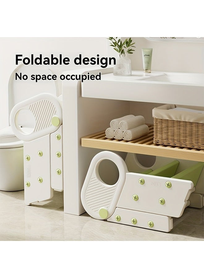 بيوينتي مقعد خطوة 3 للأطفال الصغار ، مقعد مساعد الحمام للمطبخ للأطفال الصغار ، مقعد تدريب المرحاض للأطفال مع المقبضات والوسائد المضادة للانزلاق للأطفال 3-6 - Image 3