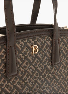 Flora Bella By Shoexpress Women Monogram Tote Bag with Zip Closure  - Image 4