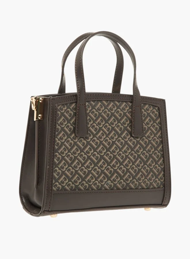 Flora Bella By Shoexpress Women Monogram Tote Bag with Zip Closure