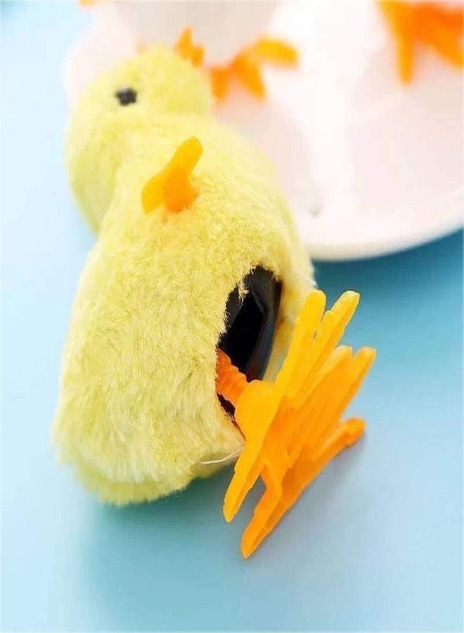 TONIRY Bunny and Jumping Chick Wind Up Toys Novelty Chicken Hopping Windup Toy for Kids Toddlers Adult Easter Egg Hunt Basket Stocking Stuffers Party Gifts (Jumping Chiken-Yellow 4 PIC) - Image 2