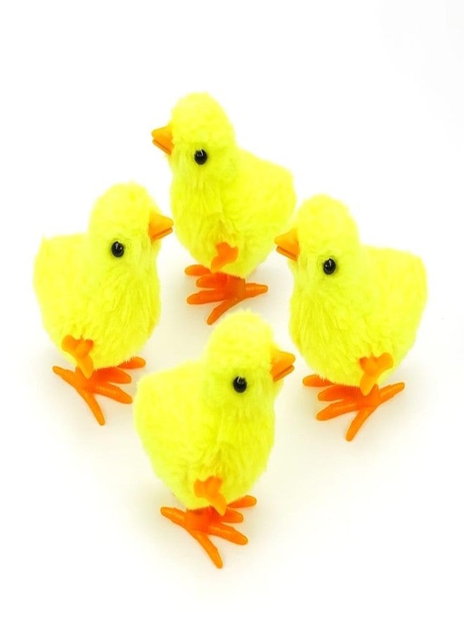 TONIRY Bunny and Jumping Chick Wind Up Toys Novelty Chicken Hopping Windup Toy for Kids Toddlers Adult Easter Egg Hunt Basket Stocking Stuffers Party Gifts (Jumping Chiken-Yellow 4 PIC) - Image 1