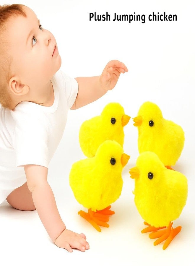 TONIRY Bunny and Jumping Chick Wind Up Toys Novelty Chicken Hopping Windup Toy for Kids Toddlers Adult Easter Egg Hunt Basket Stocking Stuffers Party Gifts (Jumping Chiken-Yellow 4 PIC) - Image 4