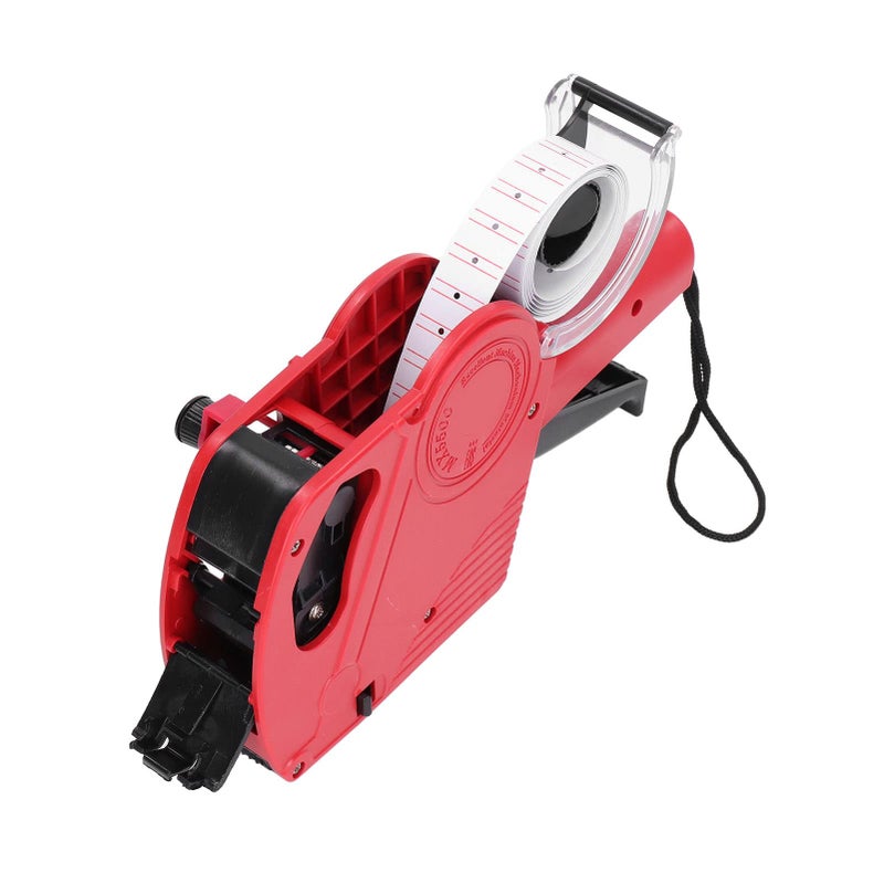 آلة وضع ملصقات الأسعار اليدوية الحمراء 8 أرقام ملصق سعر بلاستيكي لمخزون ملابس التجزئة - Image 2