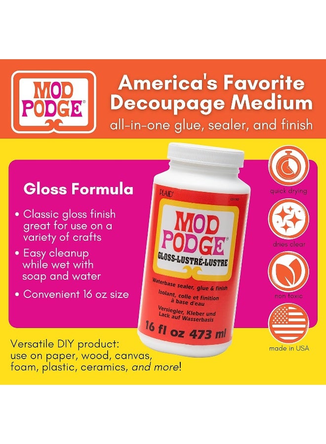Mod Podge Gloss Waterbase Sealer, Glue (16-Ounce), CS11202 Finish, 16 oz - Image 2