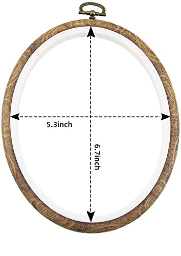 guofa 7'' Oval Embroidery Hoop for Cross Stitch, 5PCS 19CM Decorative Embroidery Frames for Displaying Artswork - Image 4