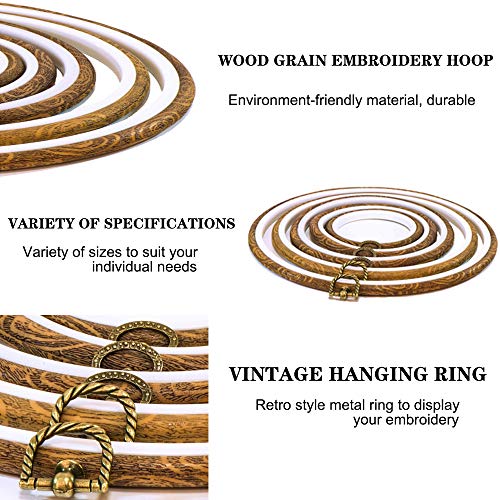 guofa 7'' Oval Embroidery Hoop for Cross Stitch, 5PCS 19CM Decorative Embroidery Frames for Displaying Artswork - Image 5