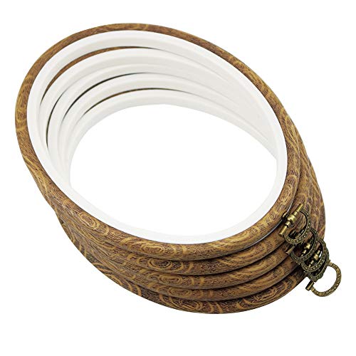 guofa 7'' Oval Embroidery Hoop for Cross Stitch, 5PCS 19CM Decorative Embroidery Frames for Displaying Artswork - Image 1