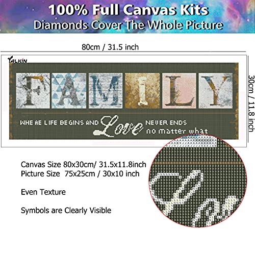 YALKIN Diamond Painting Kits for Adults, Family Diamond Art(31.5x11.8inches) Full Drill Crystal Rhinestone Embroidery Pictures, Wall Decor Stress and Anxiety Relief, Family Diamond Painting - Image 2
