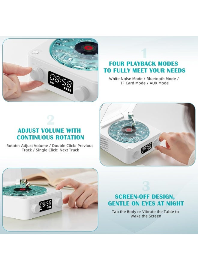 الموجات سماعة بلوتوث مع إضاءة أمواج مائية متحركة وراديو – صوت ستيريو 360° وديكور منزلي عصري - Image 4