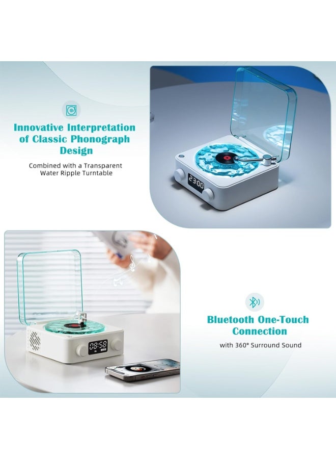 الموجات سماعة بلوتوث مع إضاءة أمواج مائية متحركة وراديو – صوت ستيريو 360° وديكور منزلي عصري - Image 5