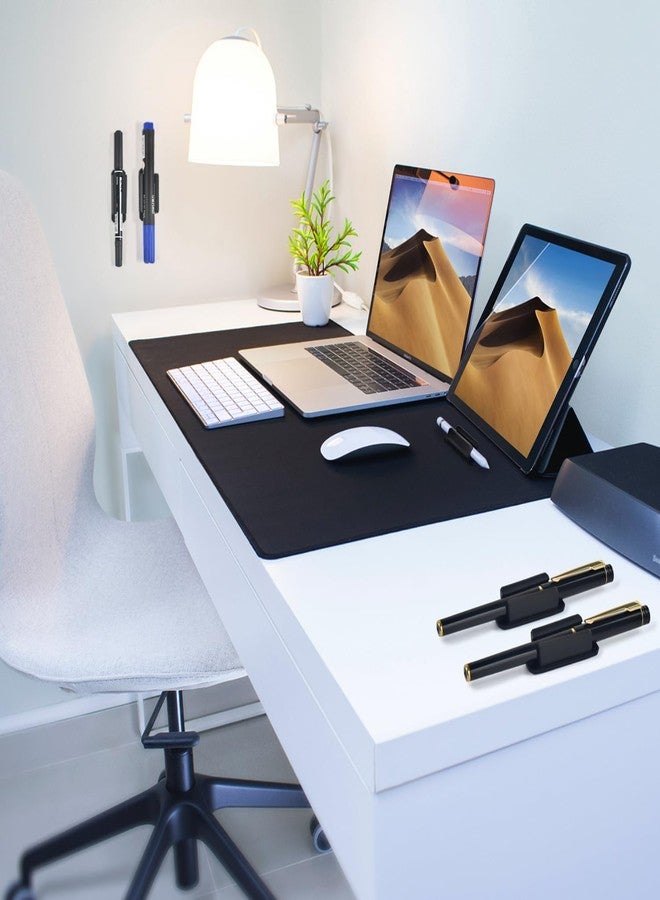 SameTech 20 Pack Pen Holder Silicone,Adhesive Pen Holder for Desk,Marker Clip for Classroom Office Desk Accessories, Pencil Holder with 20 Double Sided Extra Sticky Tape (Black) - Image 2