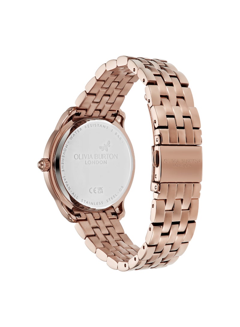 OLIVIA BURTON ساعة أوليفيا بورتون الدائرية التناظرية للنساء - علبة خضراء - 24000159 - Image 5