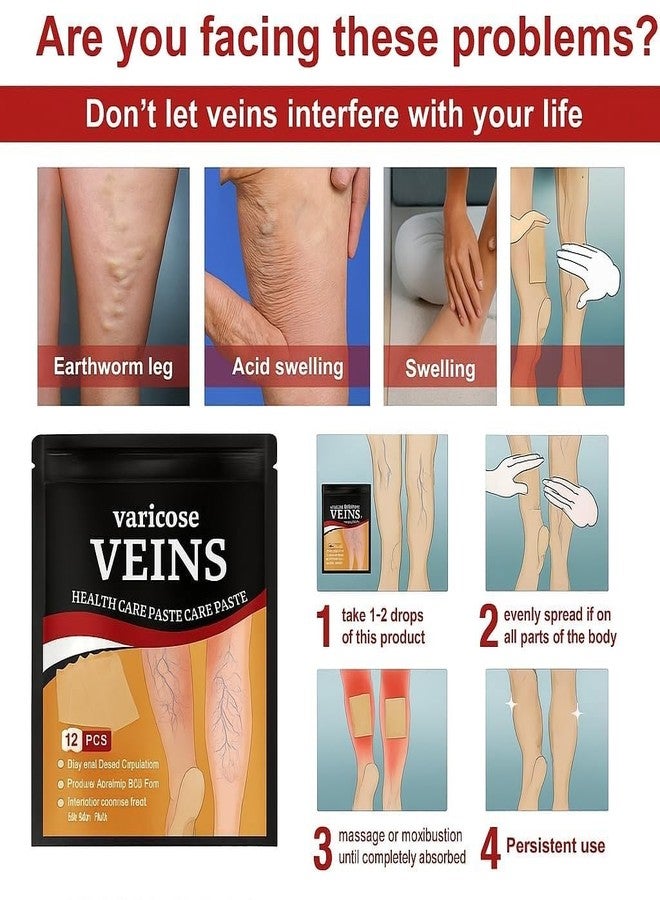 Delightbee Varicose Veins Relief Patches for Legs (36 PCS) – Herbal Leg Support Patch with Turmeric & Natural Extracts – Comfortable Adhesive for Tired & Heavy Legs – For Men & Women - Image 2