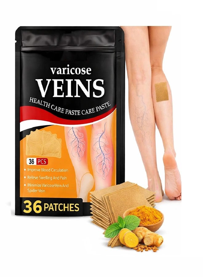 Delightbee Varicose Veins Relief Patches for Legs (36 PCS) – Herbal Leg Support Patch with Turmeric & Natural Extracts – Comfortable Adhesive for Tired & Heavy Legs – For Men & Women - Image 1