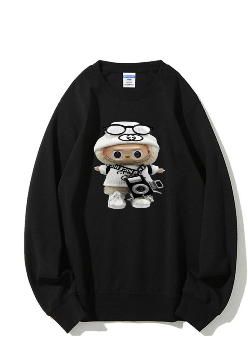 NIBEMINENT Labubu Printed Cotton Long Sleeve Hoodie 