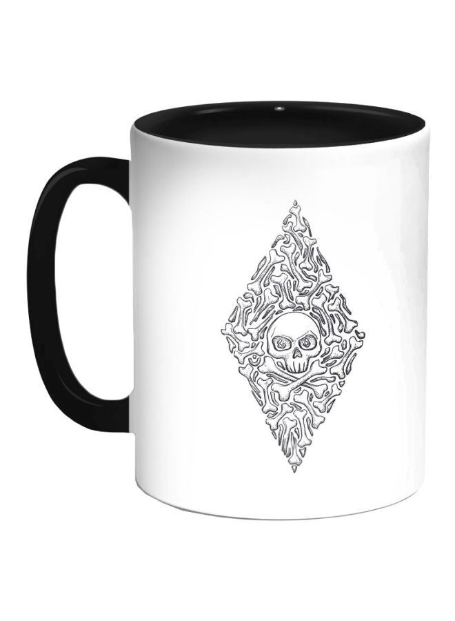 Bones And Skull Printed Coffee Mug Black/White 11ounce
