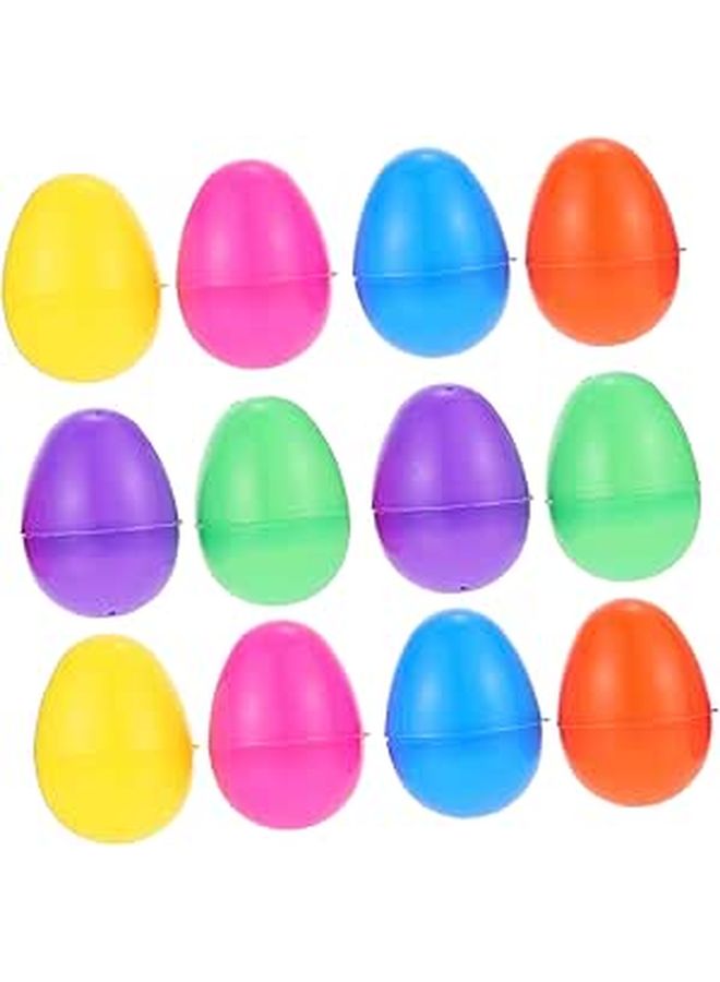 12 Pcs Fillable Plastic Easter Eggs For Hunting Party Decorations And DIY Crafts - Image 1