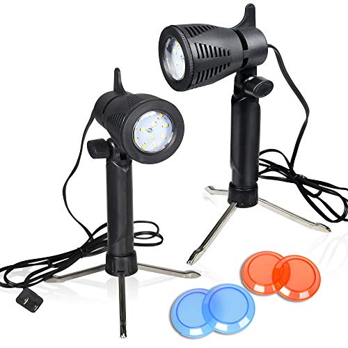 EMART EMART Emart Photography LED Continuous Light Lamp 5500K Portable Camera Photo Lighting for Table Top Studio - 2 Sets - Image 1