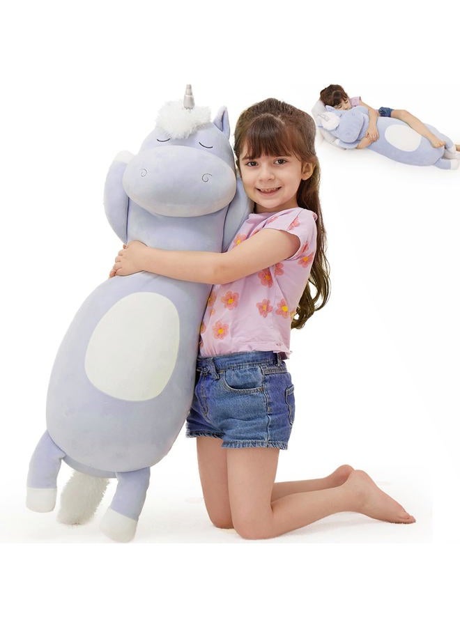 MorisMos Generic Unicorn Stuffed Animal Blue Unicorn Plush Pillow Toy 35 Inches for Girls Boys Christmas Birthday - Image 1