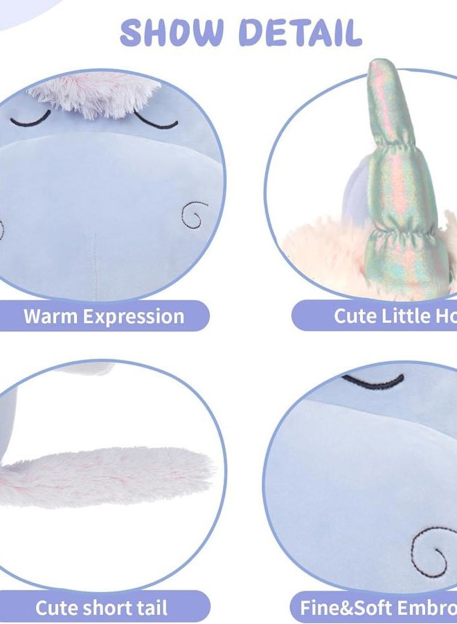 MorisMos Generic Unicorn Stuffed Animal Blue Unicorn Plush Pillow Toy 35 Inches for Girls Boys Christmas Birthday - Image 3