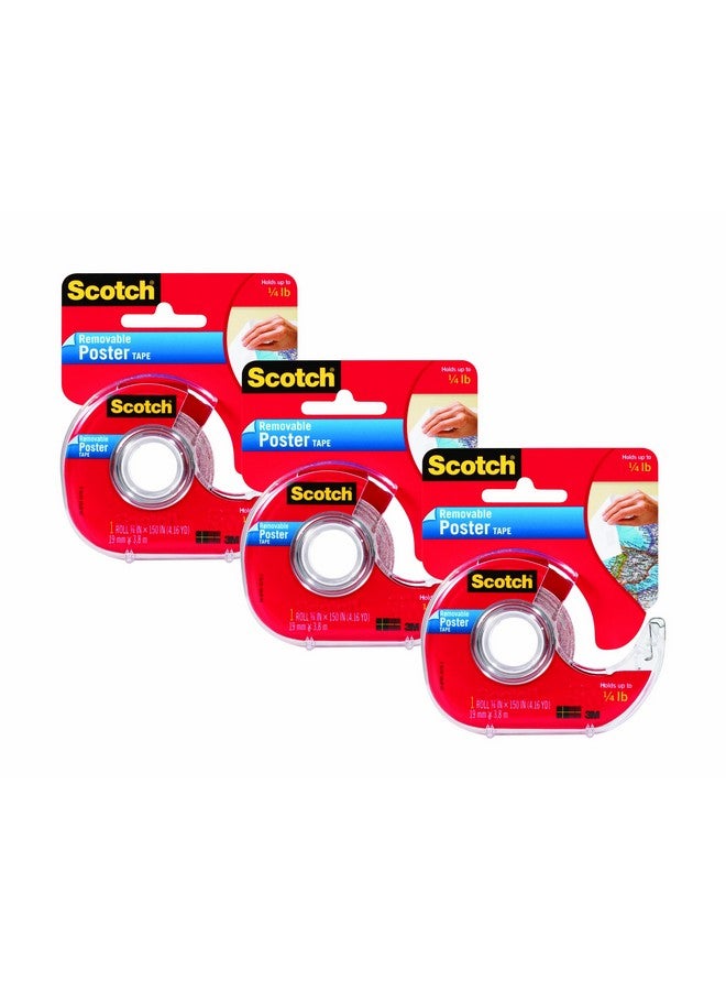 Scotch  Mounting, Fastening & Surface Protection Scotch Removable Poster Tape, 3/4 X 150 Inches, 3 Pack, 109-3 