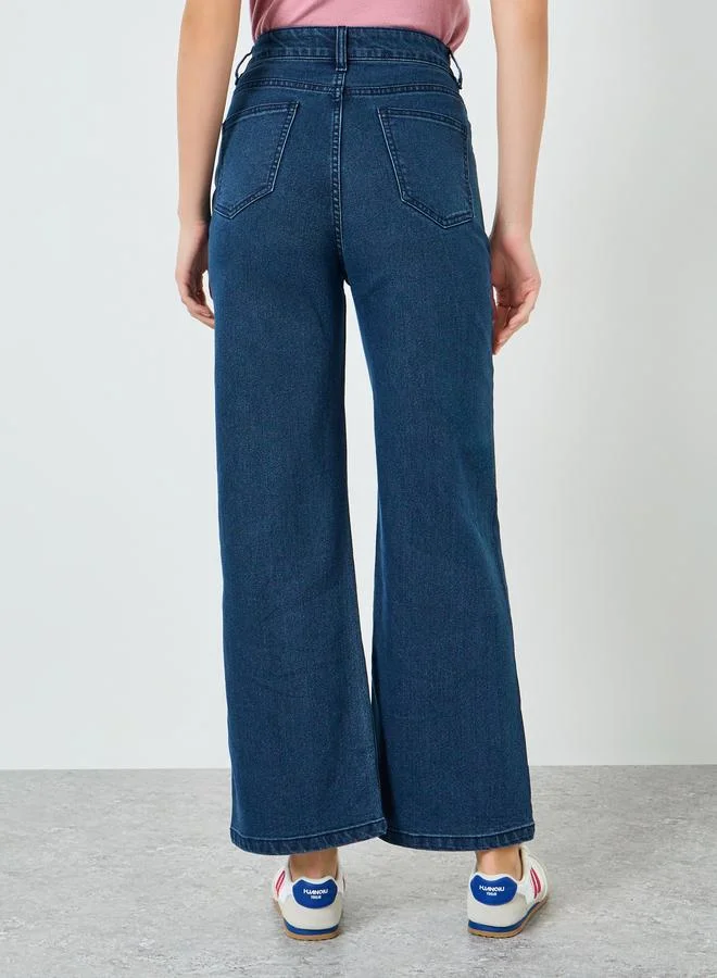 Styli  Women High-Rise Wide Leg Jeans for Women | Best Price UAE
