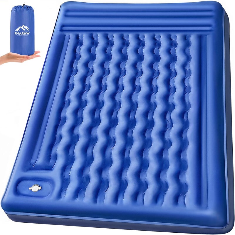 FNARMW Double Sleeping Pad Camping - Self Inflating 6'' Extra-Thick 2 Person Pillow with Built-in Foot Pump - Waterproof Inflatable Sleeping Mat for Backpacking, Tent, Hiking - Image 1