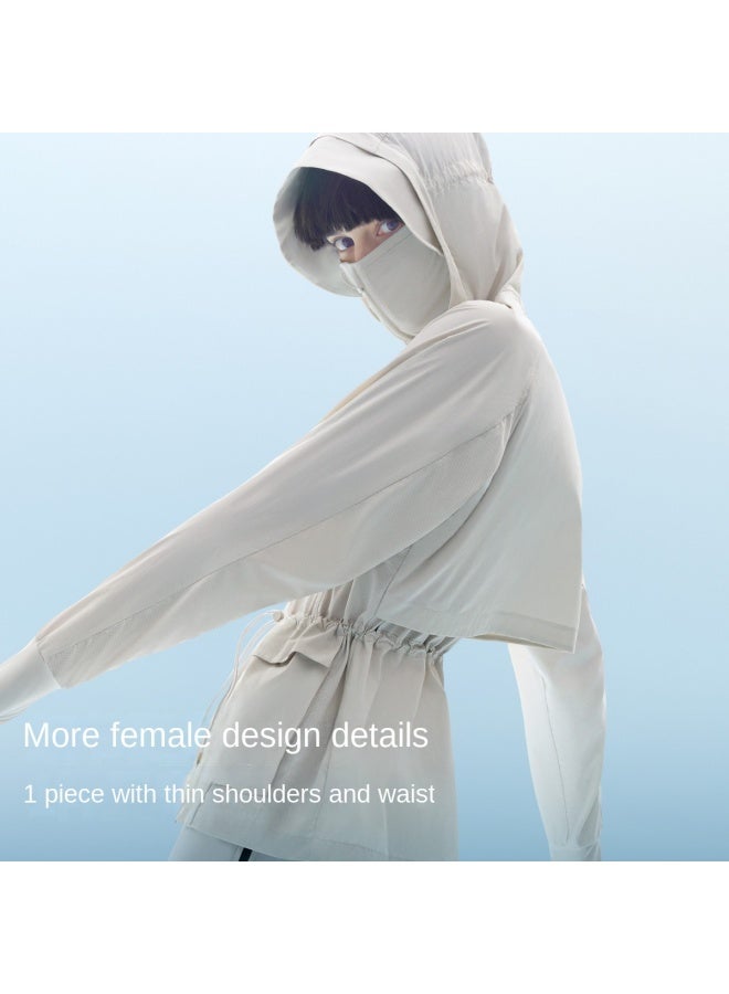 Bananain Workwear Style】lusi's Same Style 503uvp Ice Silk Sun Protection Jacket For Women - Lightweight, Breathable, Waist-cinching & Slimming - Image 5