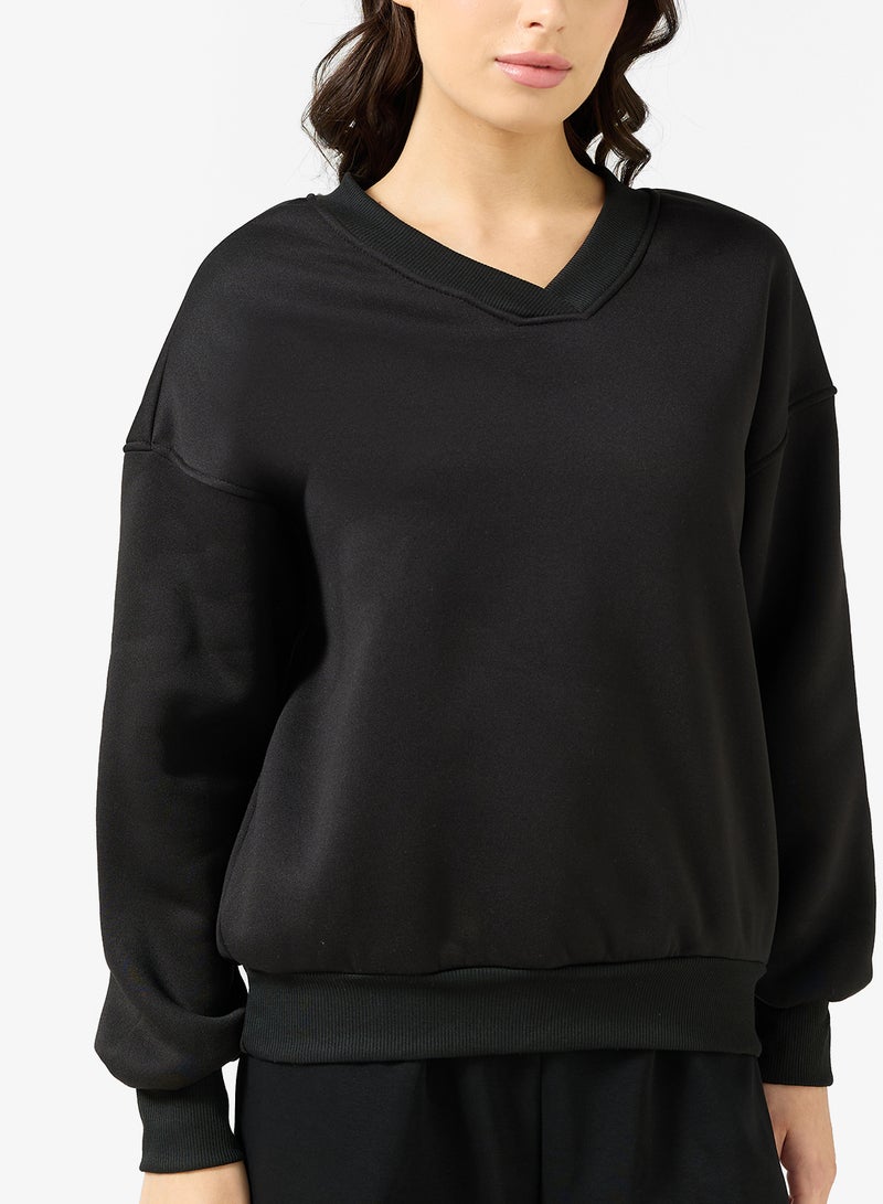 Ginger Basics Soft Touch V Neck Oversize Sweatshirt - Image 3