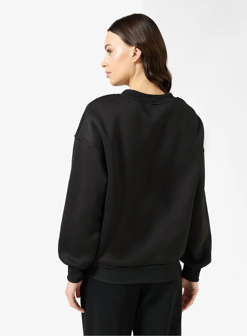 Ginger Basics Soft Touch V Neck Oversize Sweatshirt