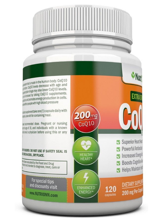 NutriONN Coq10 200Mg (Double Strength) 120 Capsules High Absorption Coenzyme Q10 Scientifically Proven Extra Strength Coq10 Ubiquinone 4 Month Supply! - Image 5