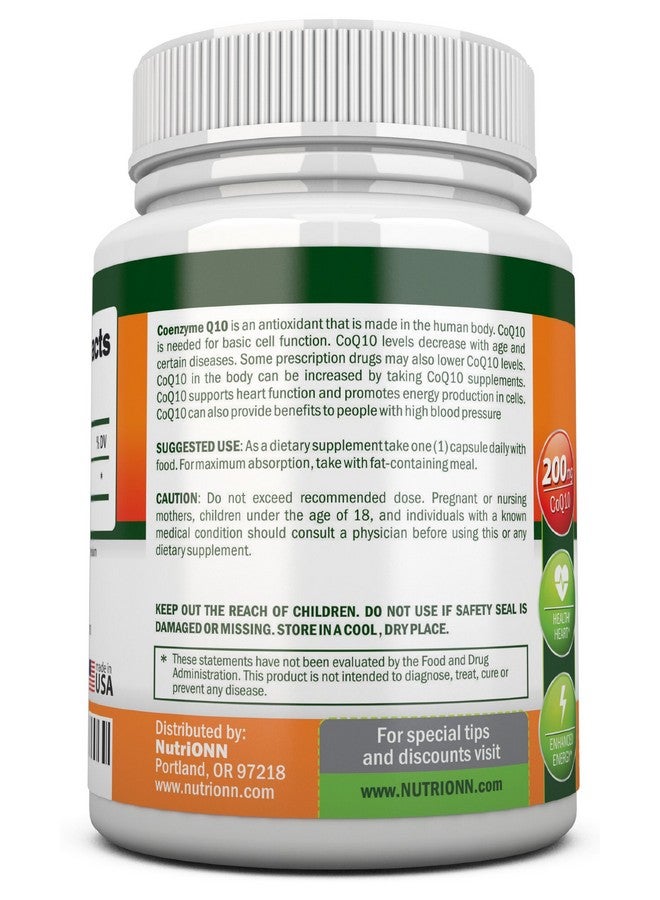 NutriONN Coq10 200Mg (Double Strength) 120 Capsules High Absorption Coenzyme Q10 Scientifically Proven Extra Strength Coq10 Ubiquinone 4 Month Supply! - Image 4